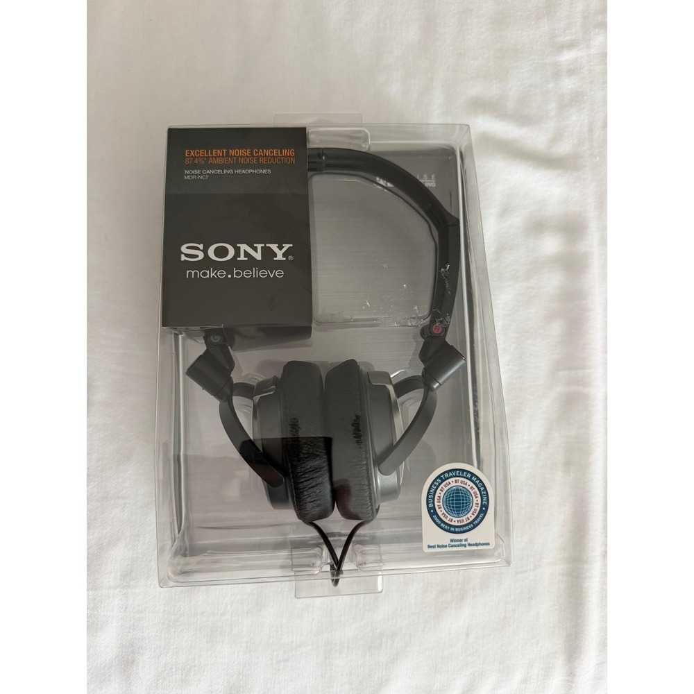 Sony MDR-NC7 Noise Canceling Headphones Black Foldable Travel Wired MDRNC7
